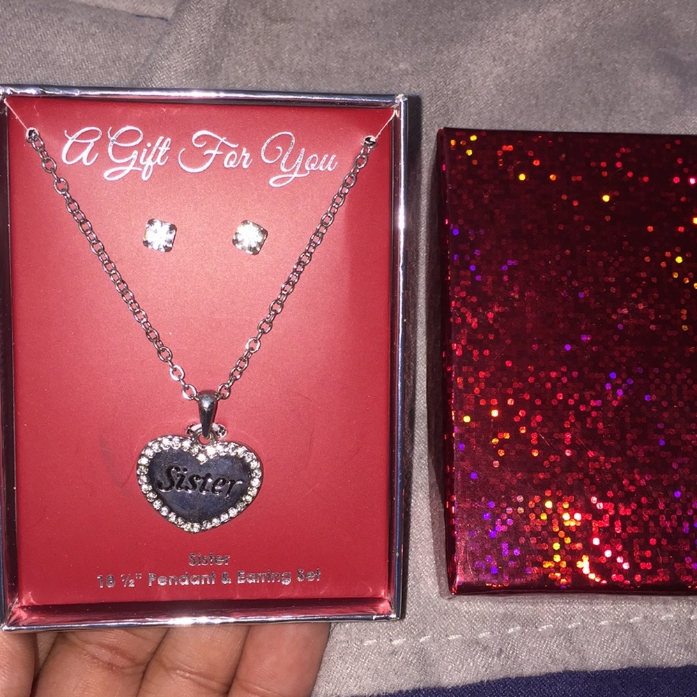 “SISTER” Necklace & Earrings